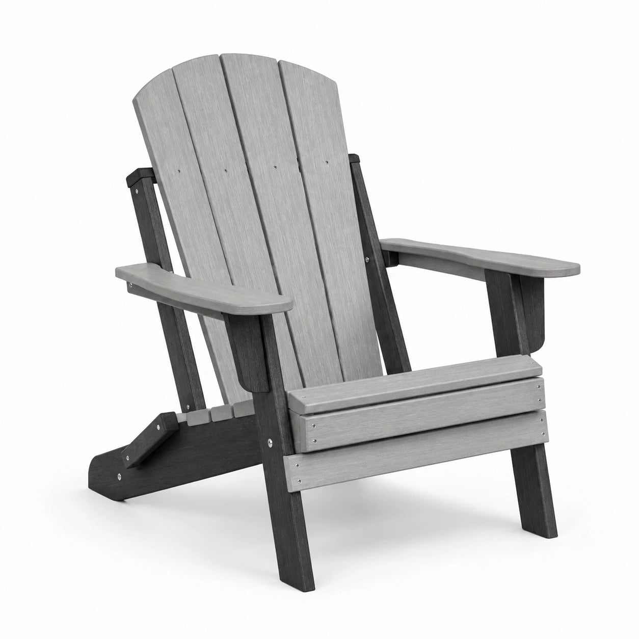 Sedia Adirondack in plastica grigia e nera