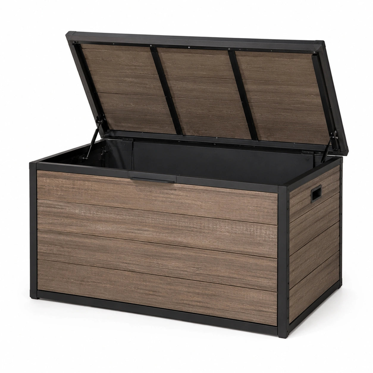 Baule da Giardino in Metallo e Legno Composito 120x60x60 cm