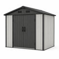 Casetta da giardino in resina 245x192x198 cm grigio e nero