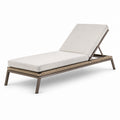 Lettino prendisole in alluminio e rattan con cuscino regolabile 200x70x35 cm beige