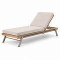 Lettino prendisole in legno di teak e acciaio inossidabile beige regolabile