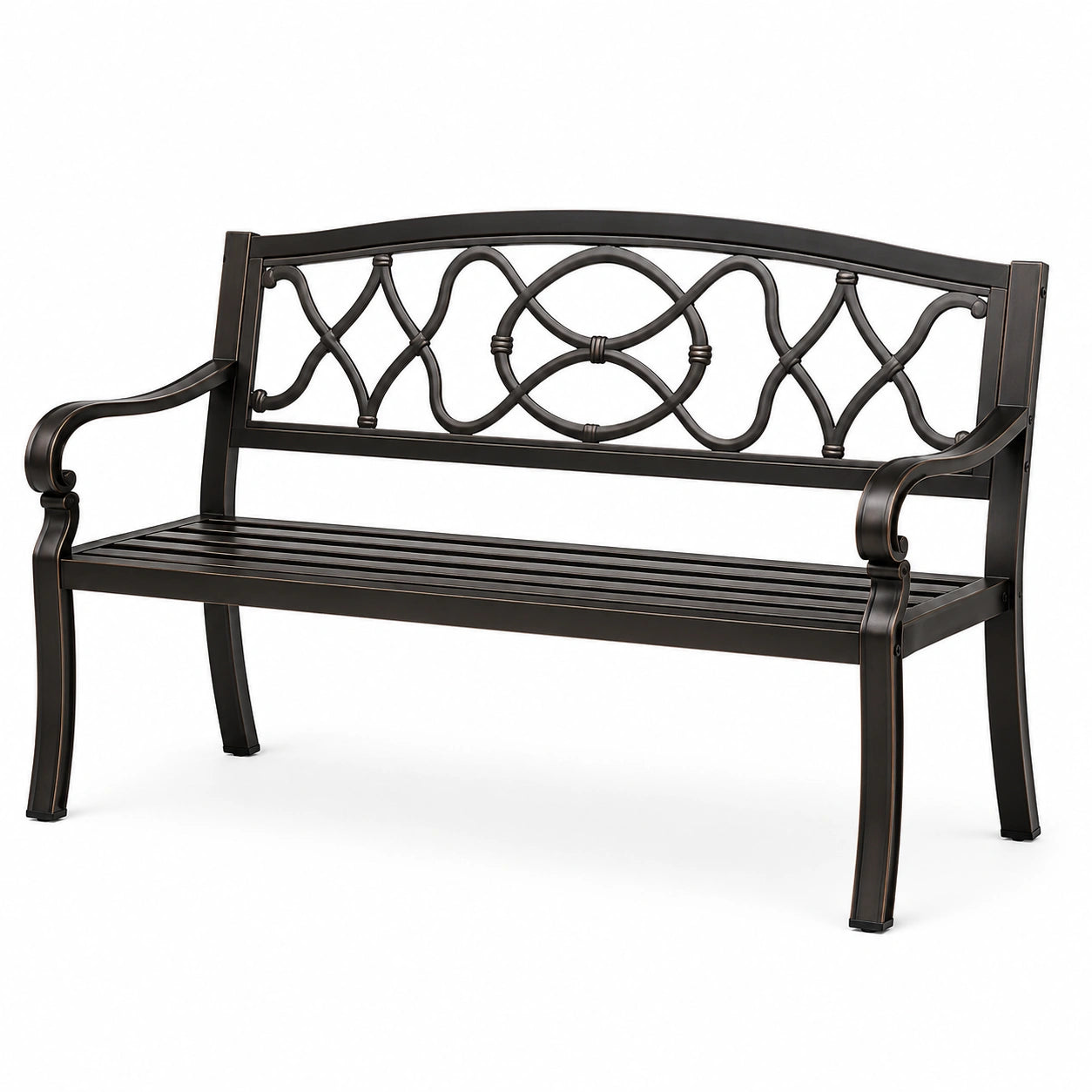 Panchina da esterno in ferro nero 120 cm