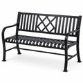 Panchina da giardino in metallo nera 125 cm